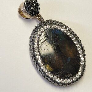 Labrodite Oval Pendant Sterling Silver